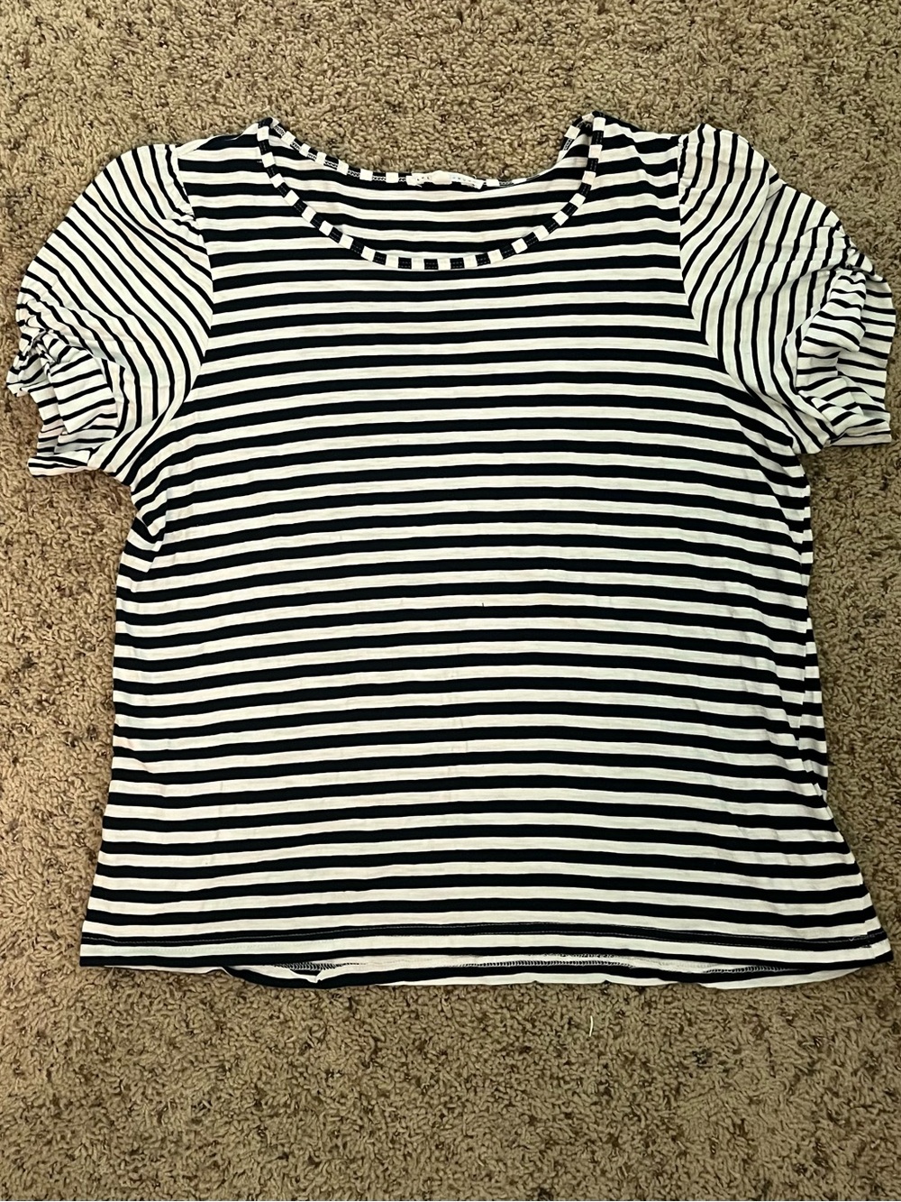 Navy & White Striped Women’s Tee